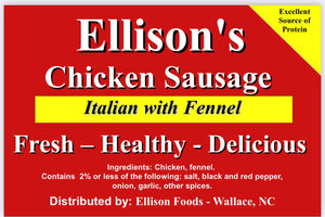 10 lb Fresh Italian Chicken Sausage ( Dillon, Sc 11/11/23 )